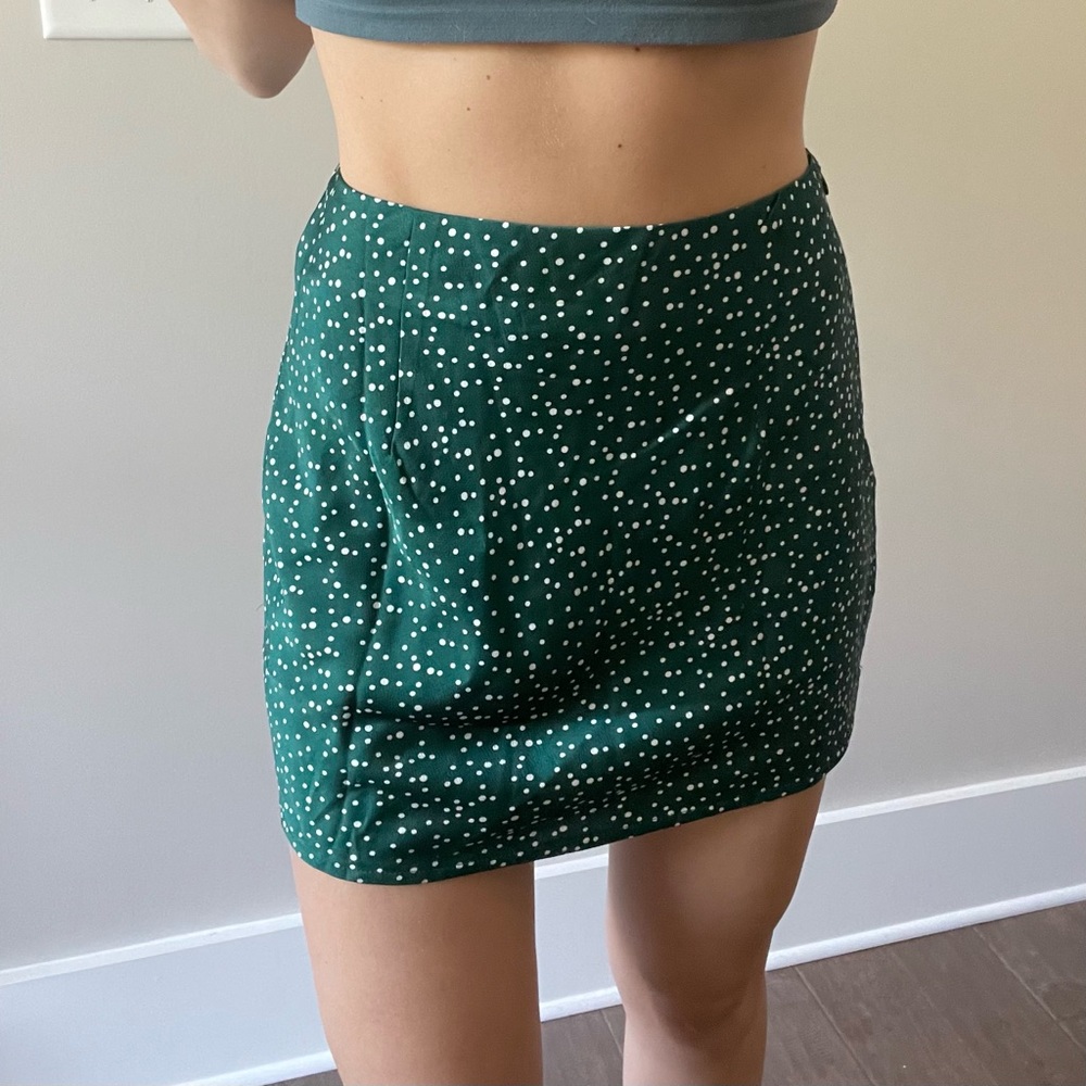 Princess Polly Green Silky Skirt